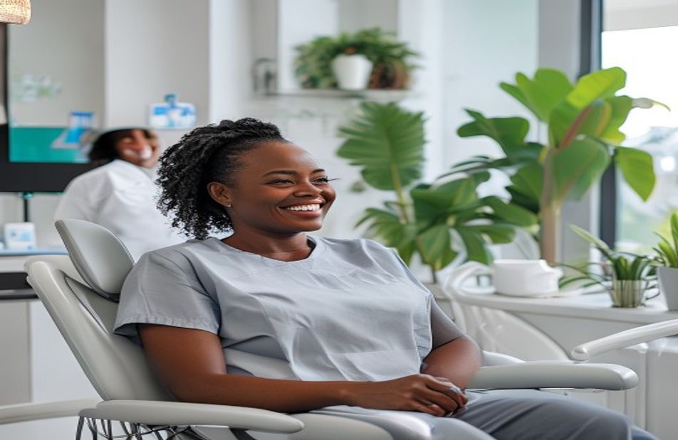 A patient and her dentist smiling together at Ultra Smile Dental Studio