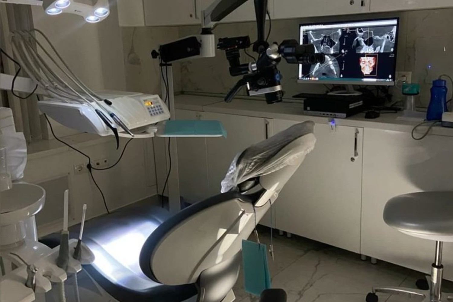 The refined interior of Ultra Smile Dental Studio